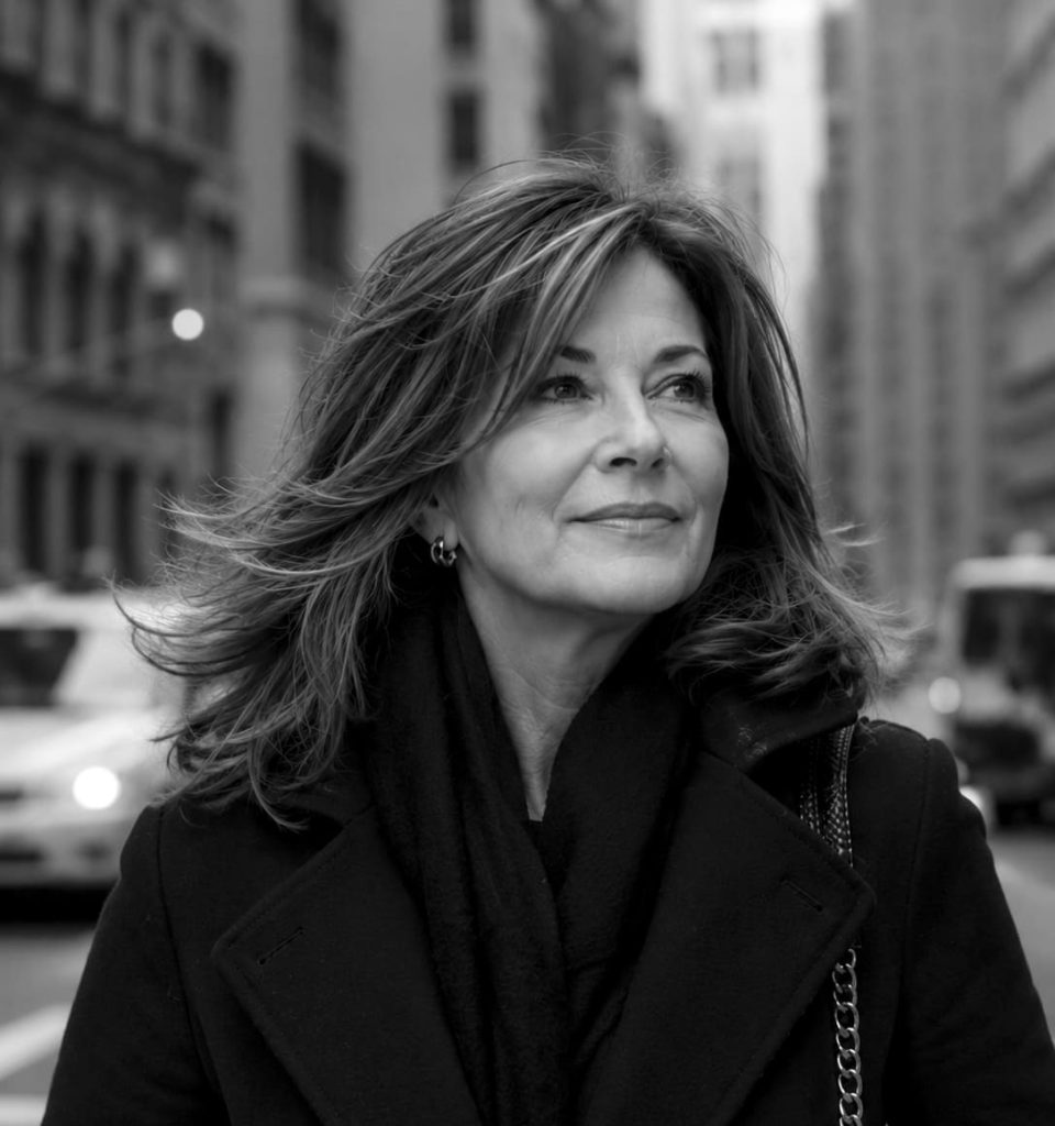 Woman in a dark coat on a New York City street